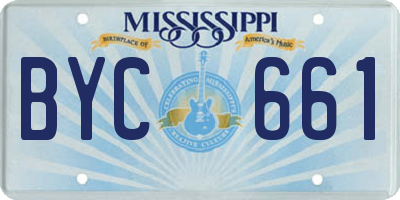 MS license plate BYC661