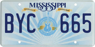 MS license plate BYC665