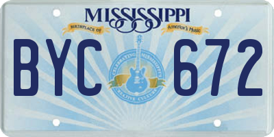 MS license plate BYC672