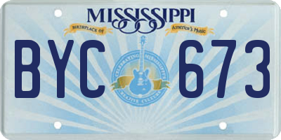 MS license plate BYC673