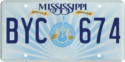 MS license plate BYC674