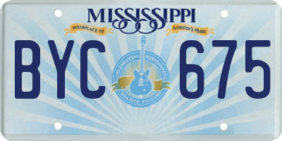 MS license plate BYC675