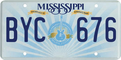 MS license plate BYC676
