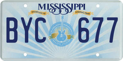 MS license plate BYC677