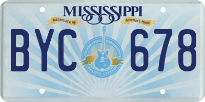 MS license plate BYC678