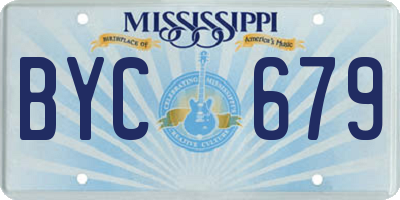 MS license plate BYC679