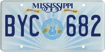 MS license plate BYC682