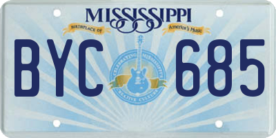 MS license plate BYC685