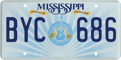 MS license plate BYC686