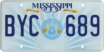 MS license plate BYC689