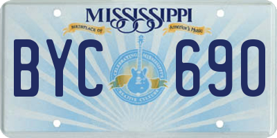 MS license plate BYC690