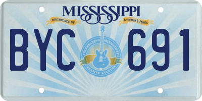 MS license plate BYC691