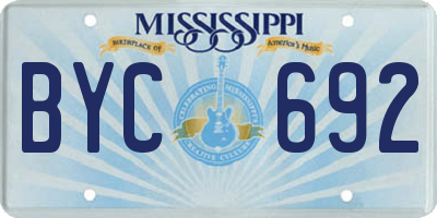 MS license plate BYC692
