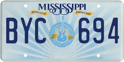 MS license plate BYC694