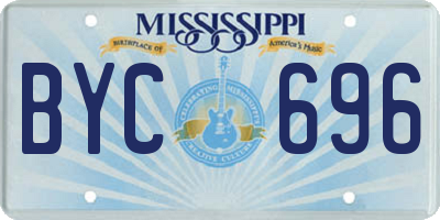 MS license plate BYC696