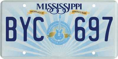 MS license plate BYC697