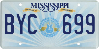 MS license plate BYC699