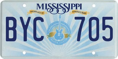 MS license plate BYC705