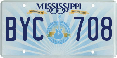 MS license plate BYC708