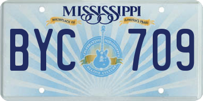 MS license plate BYC709