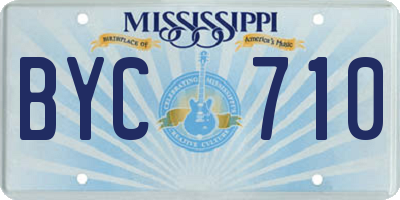 MS license plate BYC710