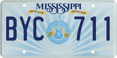 MS license plate BYC711