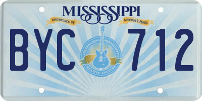 MS license plate BYC712