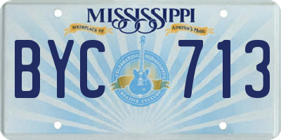 MS license plate BYC713