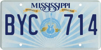 MS license plate BYC714