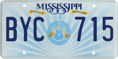 MS license plate BYC715