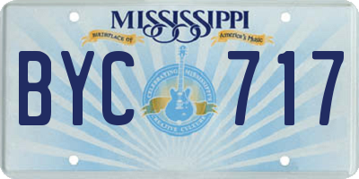 MS license plate BYC717