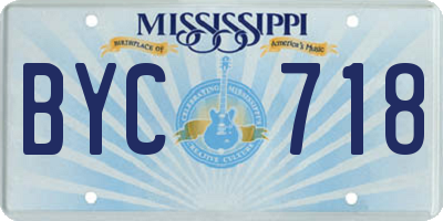MS license plate BYC718