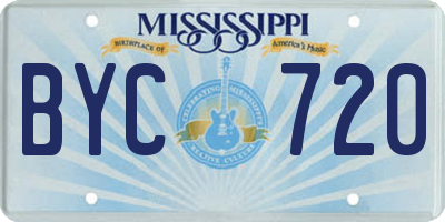 MS license plate BYC720