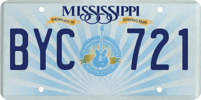 MS license plate BYC721