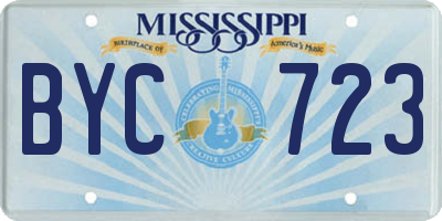 MS license plate BYC723