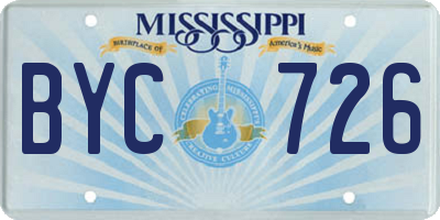 MS license plate BYC726