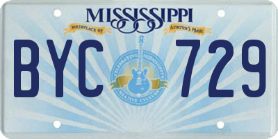 MS license plate BYC729