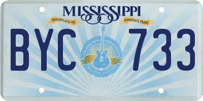 MS license plate BYC733