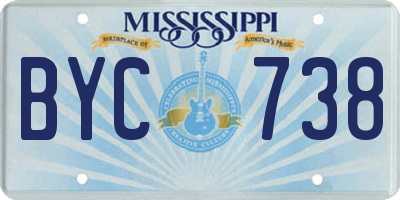 MS license plate BYC738