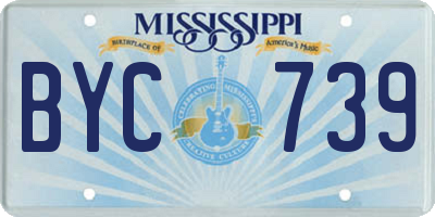 MS license plate BYC739