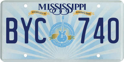 MS license plate BYC740
