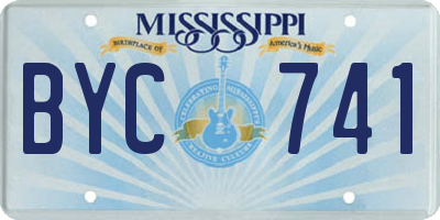 MS license plate BYC741