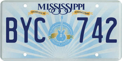 MS license plate BYC742