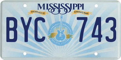 MS license plate BYC743
