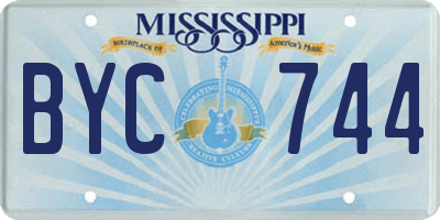 MS license plate BYC744