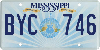 MS license plate BYC746