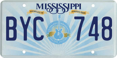 MS license plate BYC748