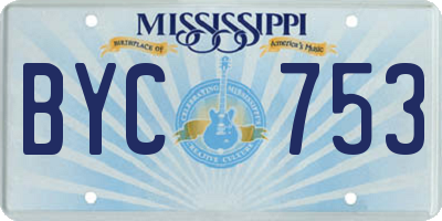 MS license plate BYC753