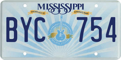 MS license plate BYC754