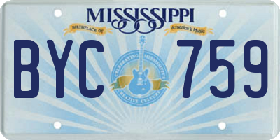 MS license plate BYC759